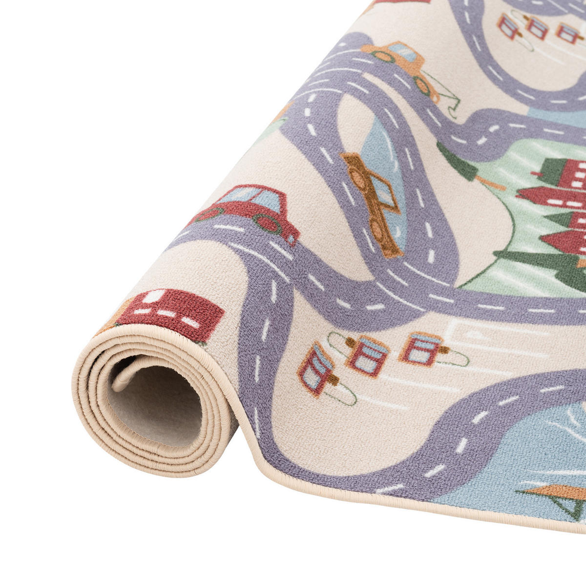 KINDER SPIEL STRASSENTEPPICH FUN TOWN - Beige, Textil (80/160cm) - Snapstyle