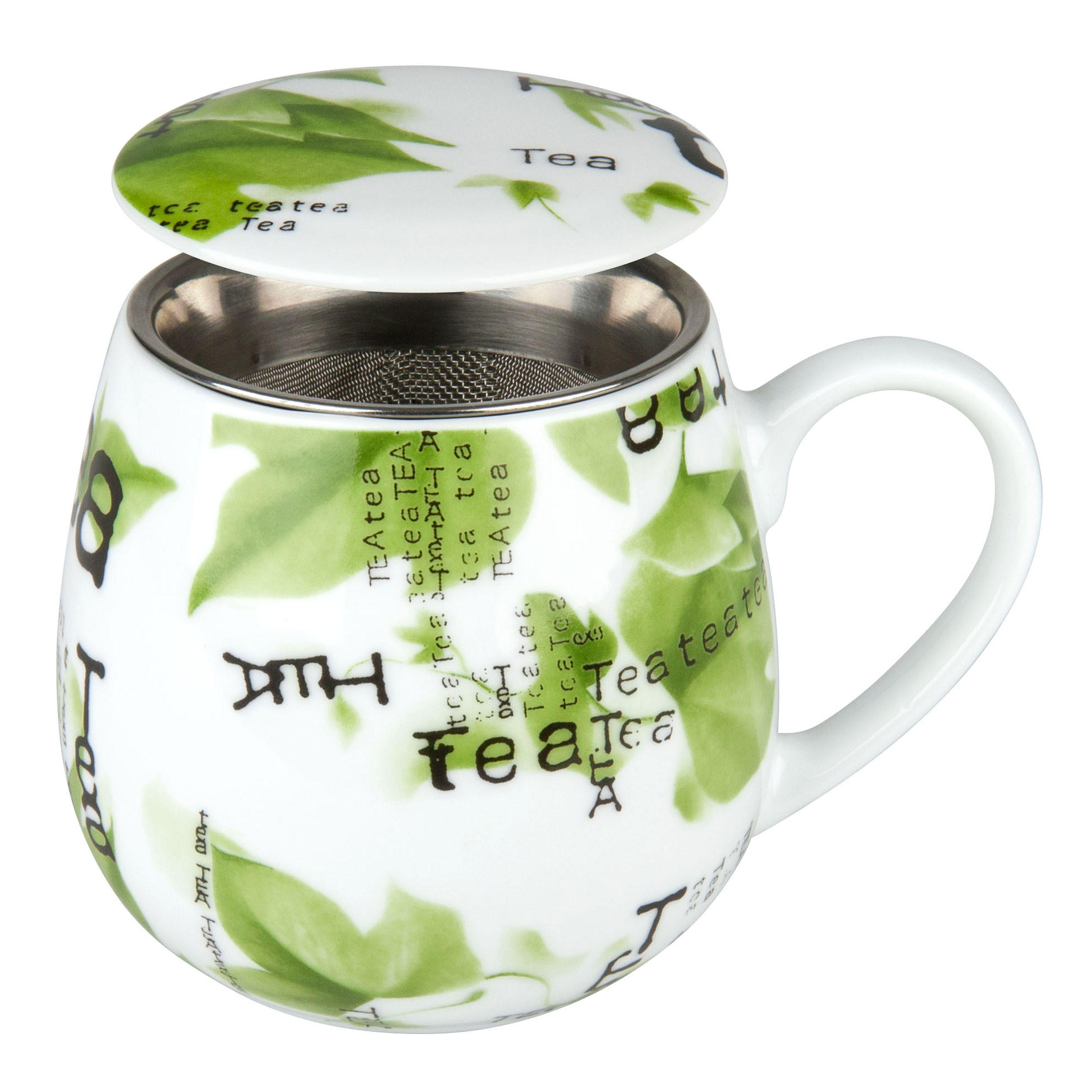 TEEBECHER Tea Collage mit Sieb und Deckel - Naturfarben, Keramik (0.42L) - Könitz