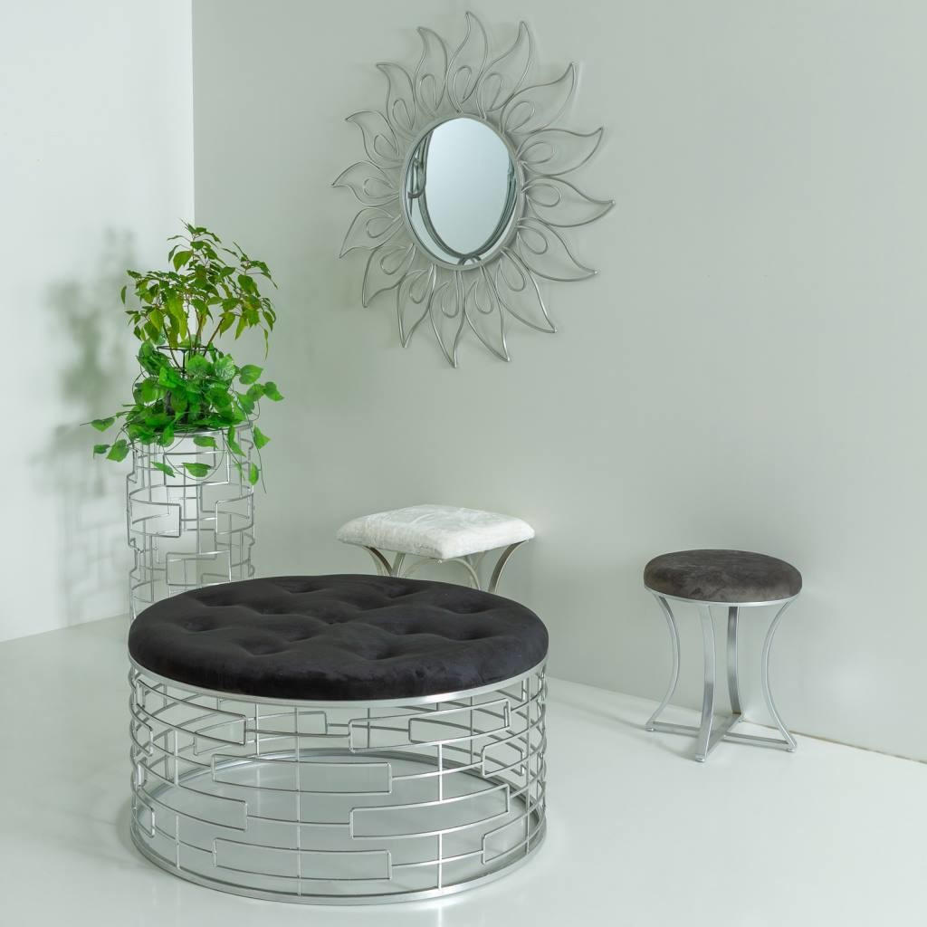 BANK aus Metal D92x47 cm - Silberfarben, Metall (91.5/47/91.5cm) - Wanderlust