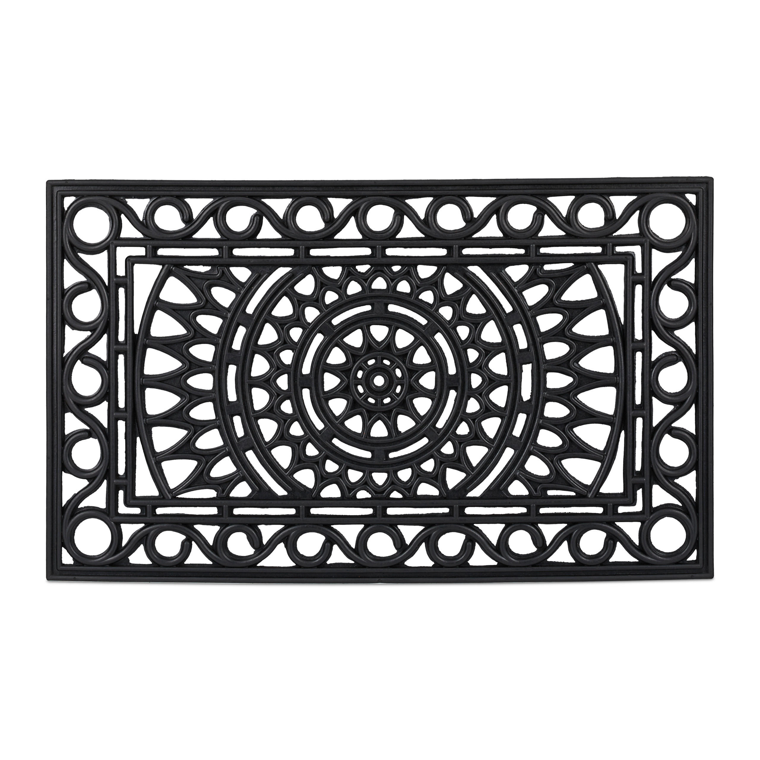 FUSSMATTE - Schwarz, Kunststoff (75/45cm) - Relaxdays