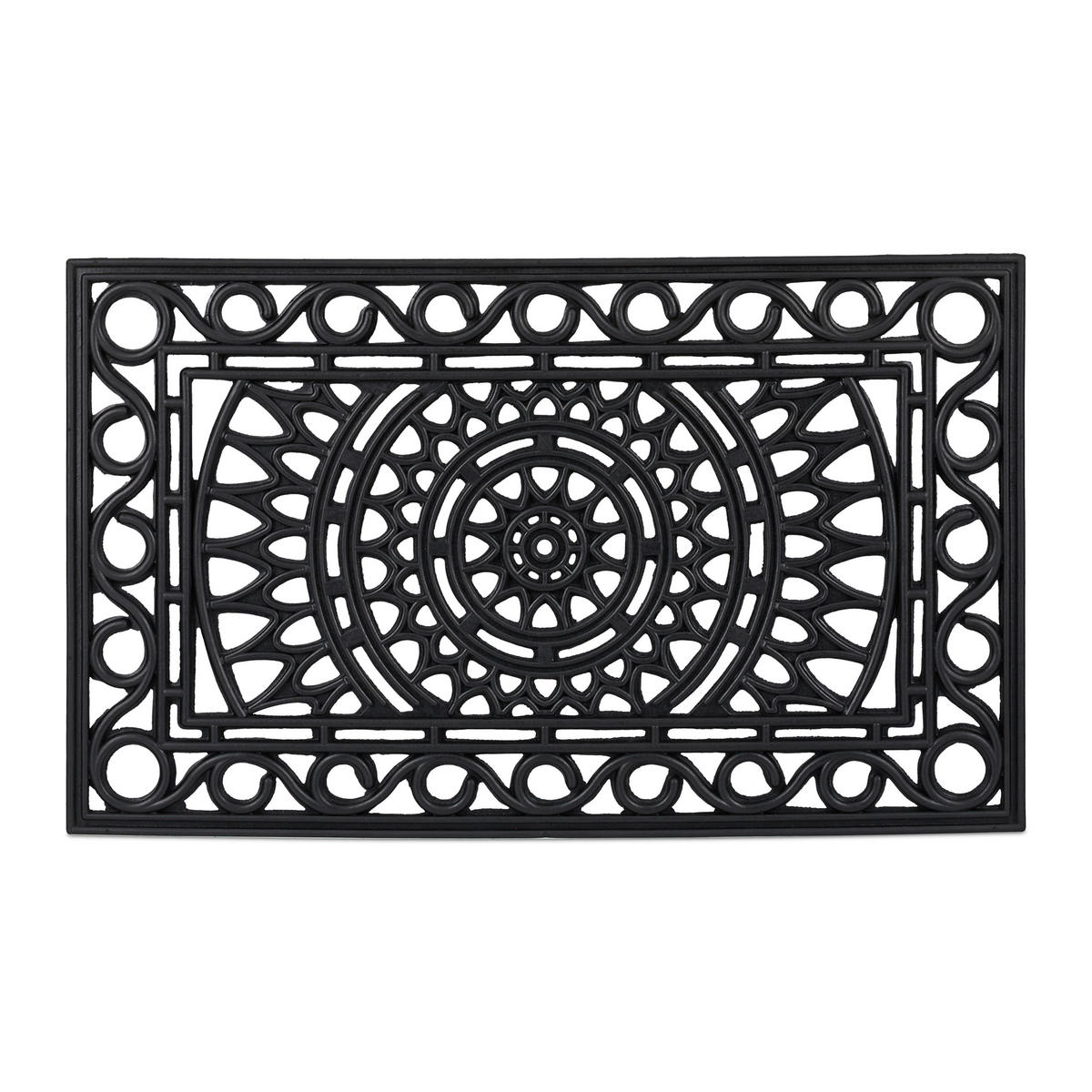 FUSSMATTE - Schwarz, Kunststoff (75/45cm) - Relaxdays