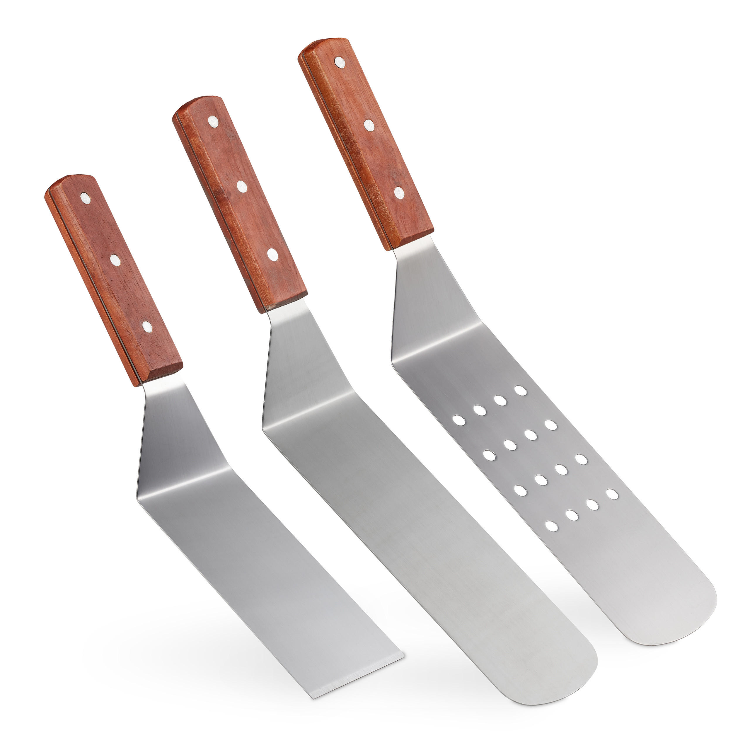 3XGRILL-PFANNENWENDER - Multicolor, Holz/Metall (36cm) - Relaxdays