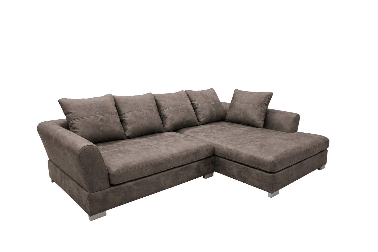 ECKSOFA L-Form, Möbelbezugsstoff Preston, Taupe, Rechts, ANNA - Taupe, Holz (290/182cm) - Kaiser Möbel