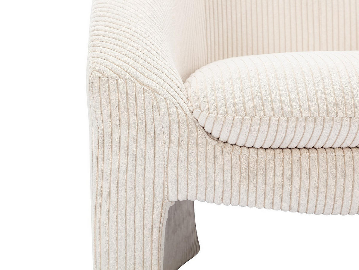 SESSEL mit gerader Rückenlehne - 1 Person-Sitzer - Samt, Stoff - Cremefarben - - Creme, Textil (83/74/74cm) - Vente-Unique