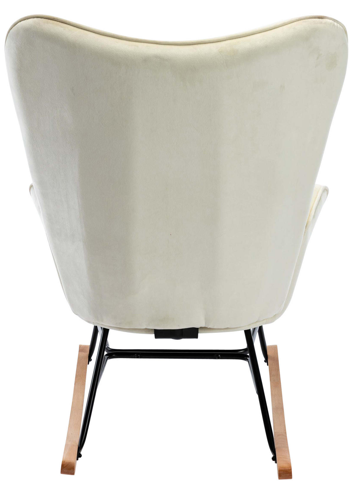SCHAUKELSTUHL Sanna Samt, Gestell Buchenholz natur / Metall Schwarz Creme - Naturfarben, Holz/Textil (71/98/88cm) - TPFLiving