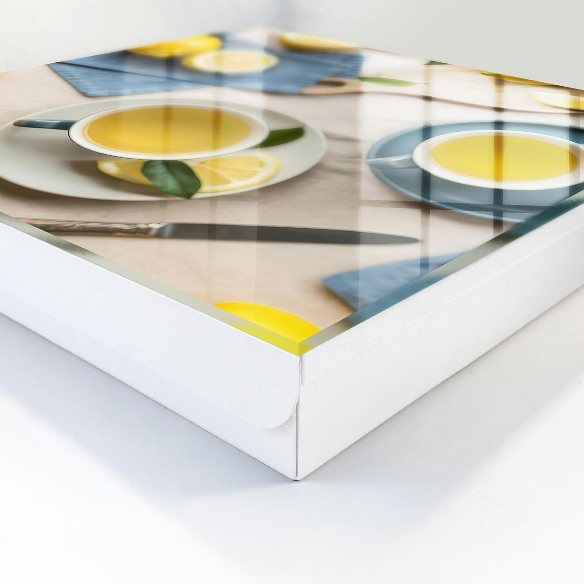 SCHLÜSSELBOX Weiß 30x30 cm – Türöffnung nach rechts - Zitronenmorgen - Gelb, Metall (30/30/5cm) - TULUP