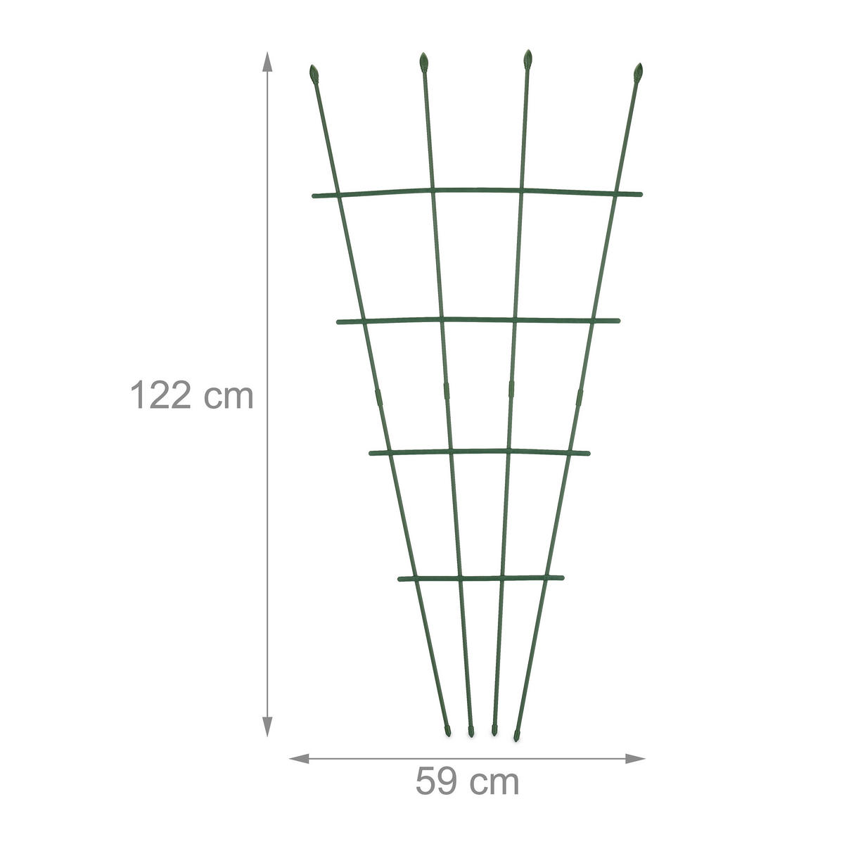 2xRANKGITTER - Dunkelgrün, Kunststoff/Metall (59/122/1.5cm) - Relaxdays