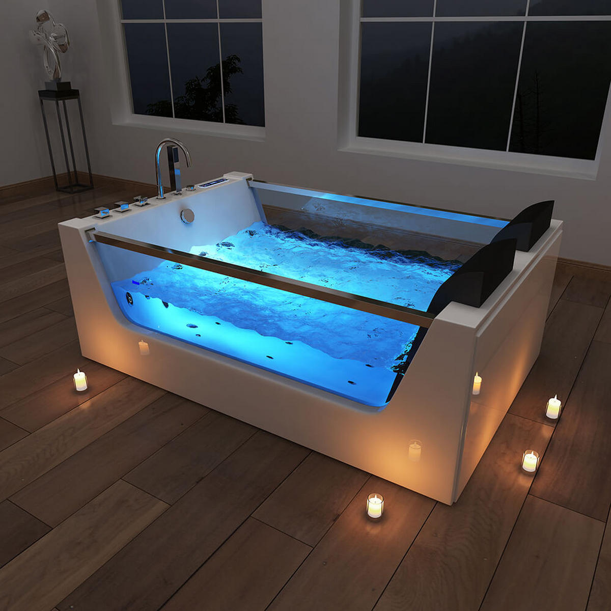 WHIRLPOOL ATLANTIC - Größe: XL - Weiß, Keramik (180/60/120cm) - Home Deluxe