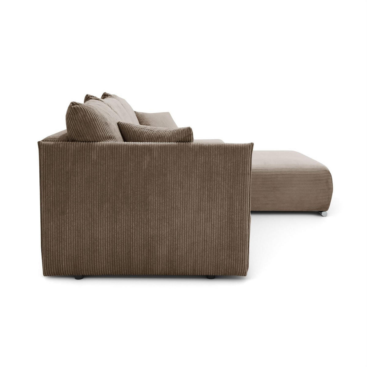 ECKSOFA LAVIO L mit Schlaffunktion und Bettzeugkasten Rechte - Braun, Textil (246/188cm) - Lookway
