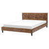 POLSTERBETT 160/200cm Braun Fitou - Braun, Textil (160/200cm) - Beliani