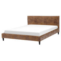 POLSTERBETT 160/200cm Braun Fitou - Braun, Textil (160/200cm) - Beliani