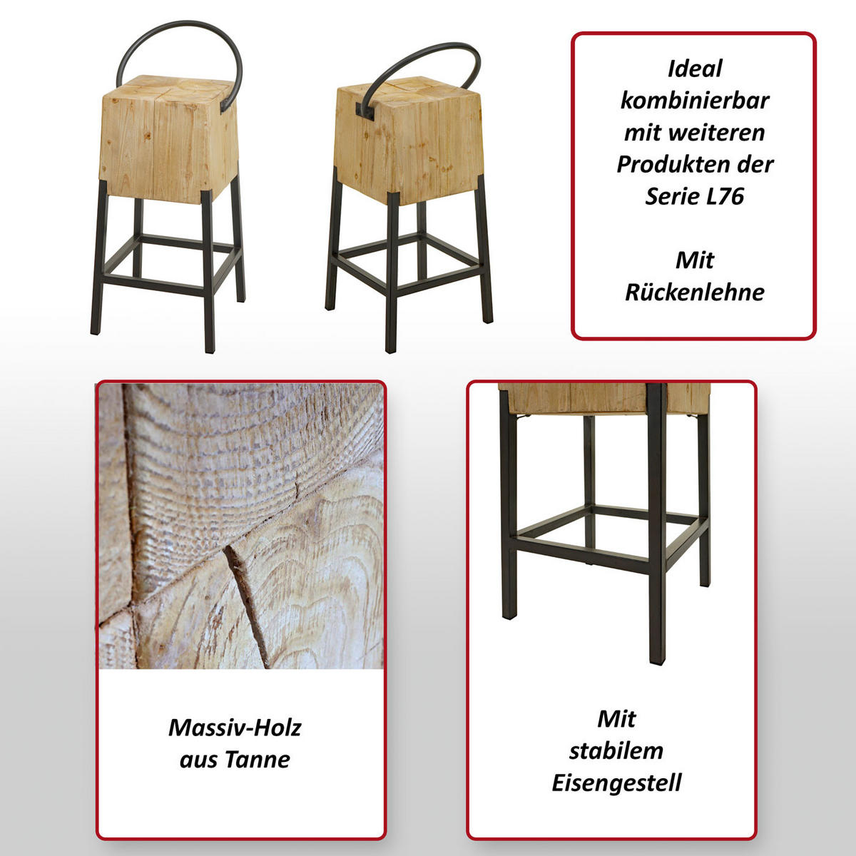 BARHOCKER Braun - Braun, Holz (40/93/41cm) - MCW