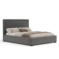 POLSTERBETT Ordina Grau 140/200 cm im Chenille-Stoff - Schwarz/Naturfarben, Holz/Holzwerkstoff (140/200cm) - Maison de Reve