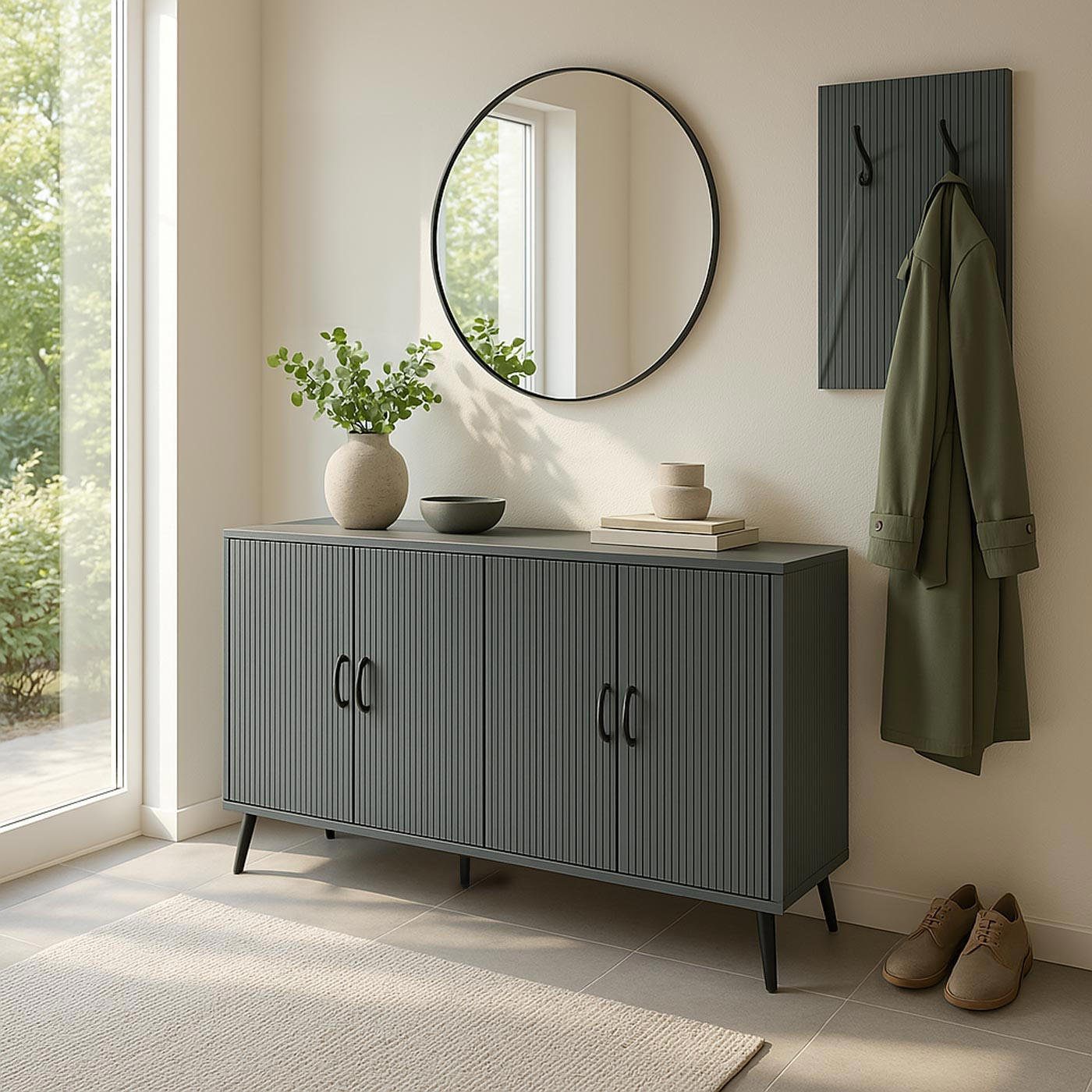 SIDEBOARD Grau - Grau, Holz (150/88/40cm) - MCW