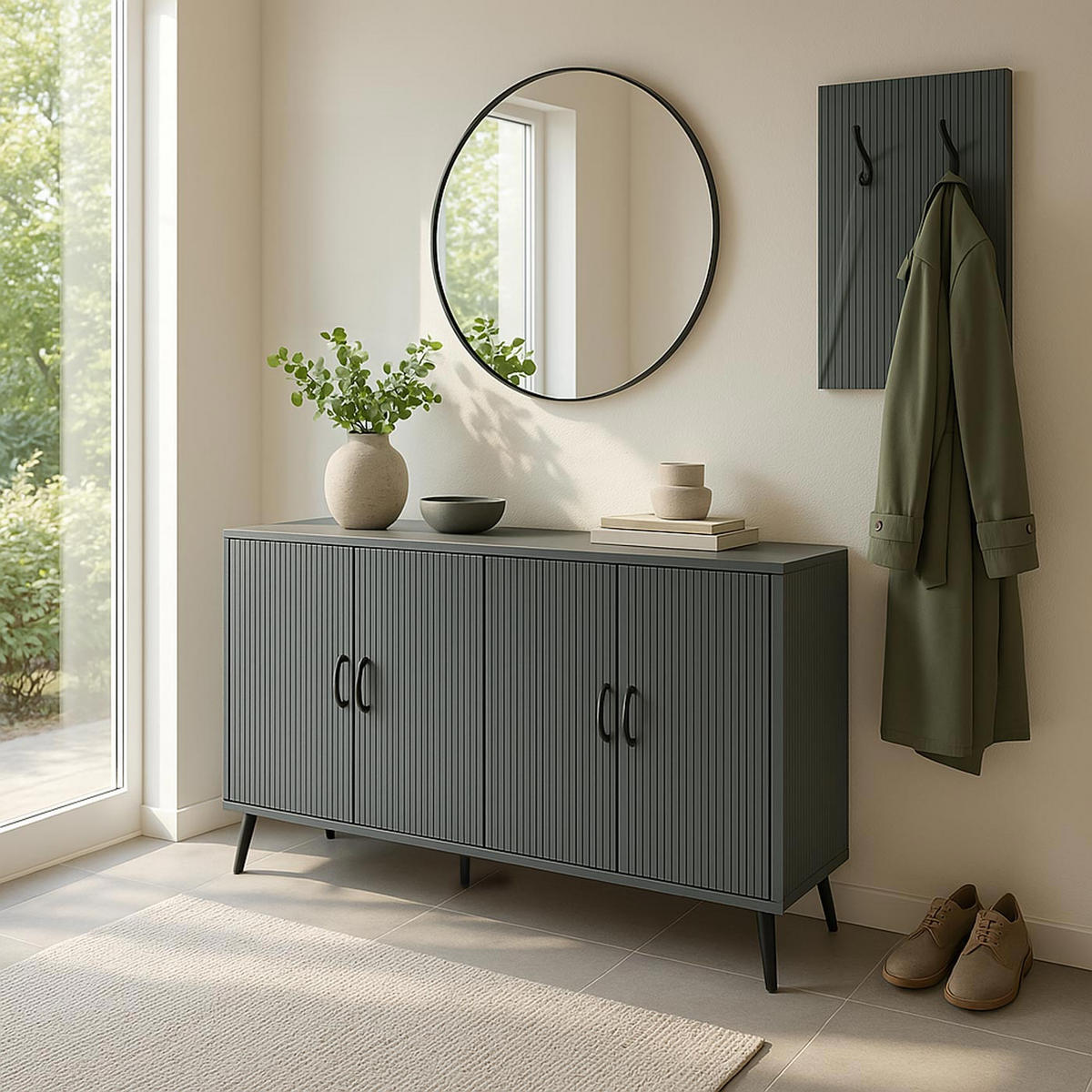 SIDEBOARD Grau - Grau, Holz (150/88/40cm) - MCW