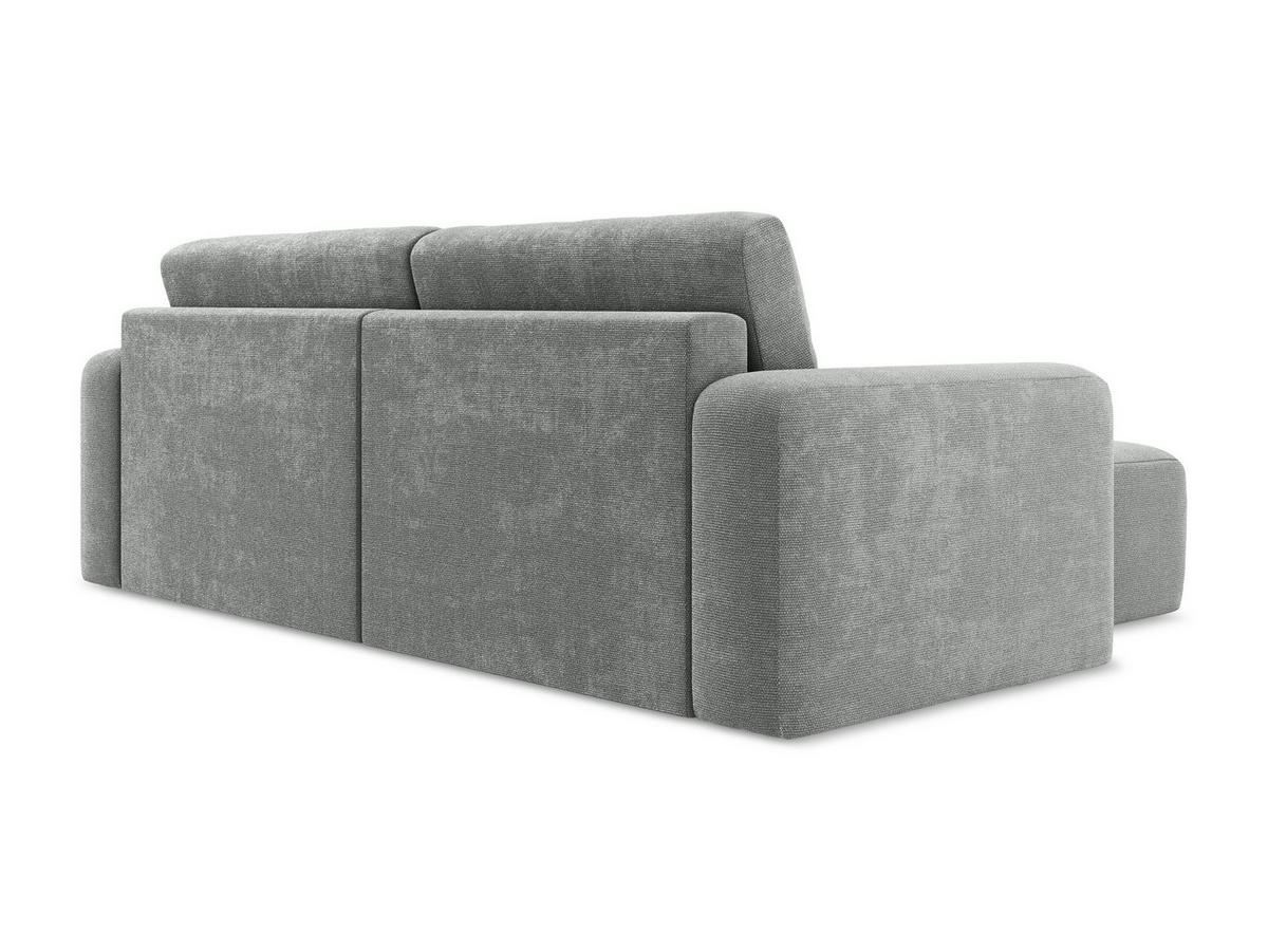 ECKSOFA mit Schlaffunktion links Chenille Stoff Grau - Blau/Schwarz, Kunststoff/Textil (149/244cm) - Makamii
