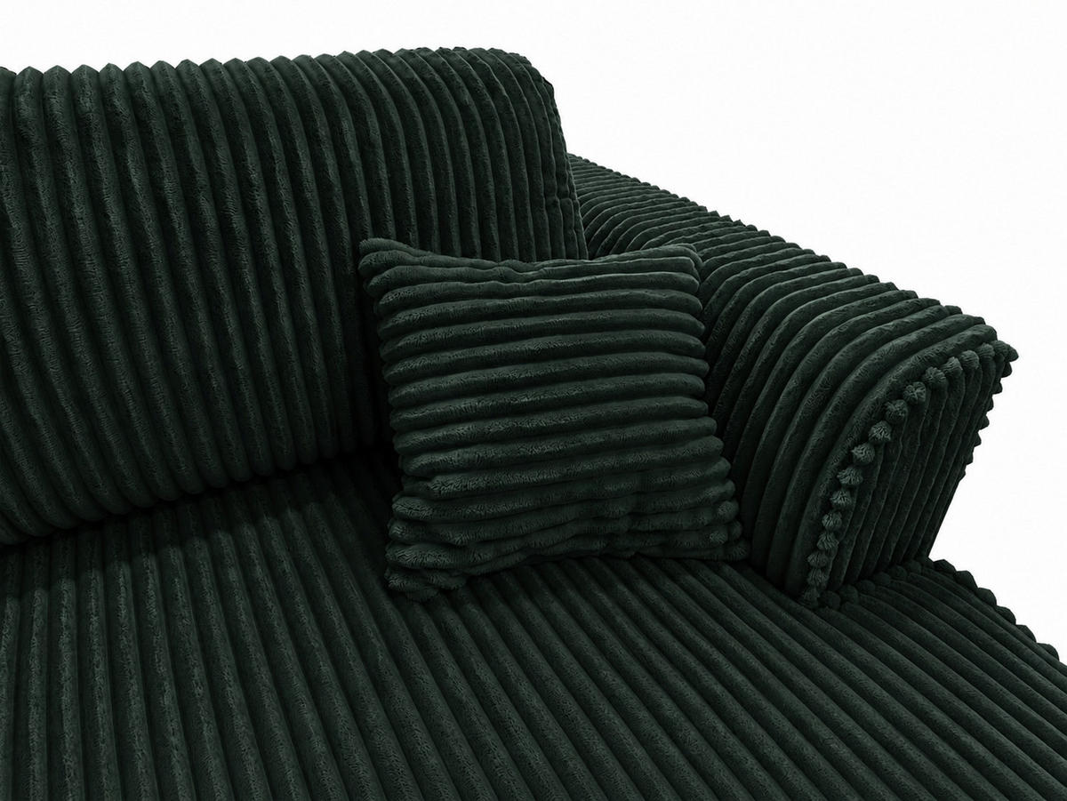BIGSOFA COZI, Dunkelgrün mit Cordbezug - Dunkelgrün, Kunststoff/Textil (240/87/180cm) - KS Home Concept