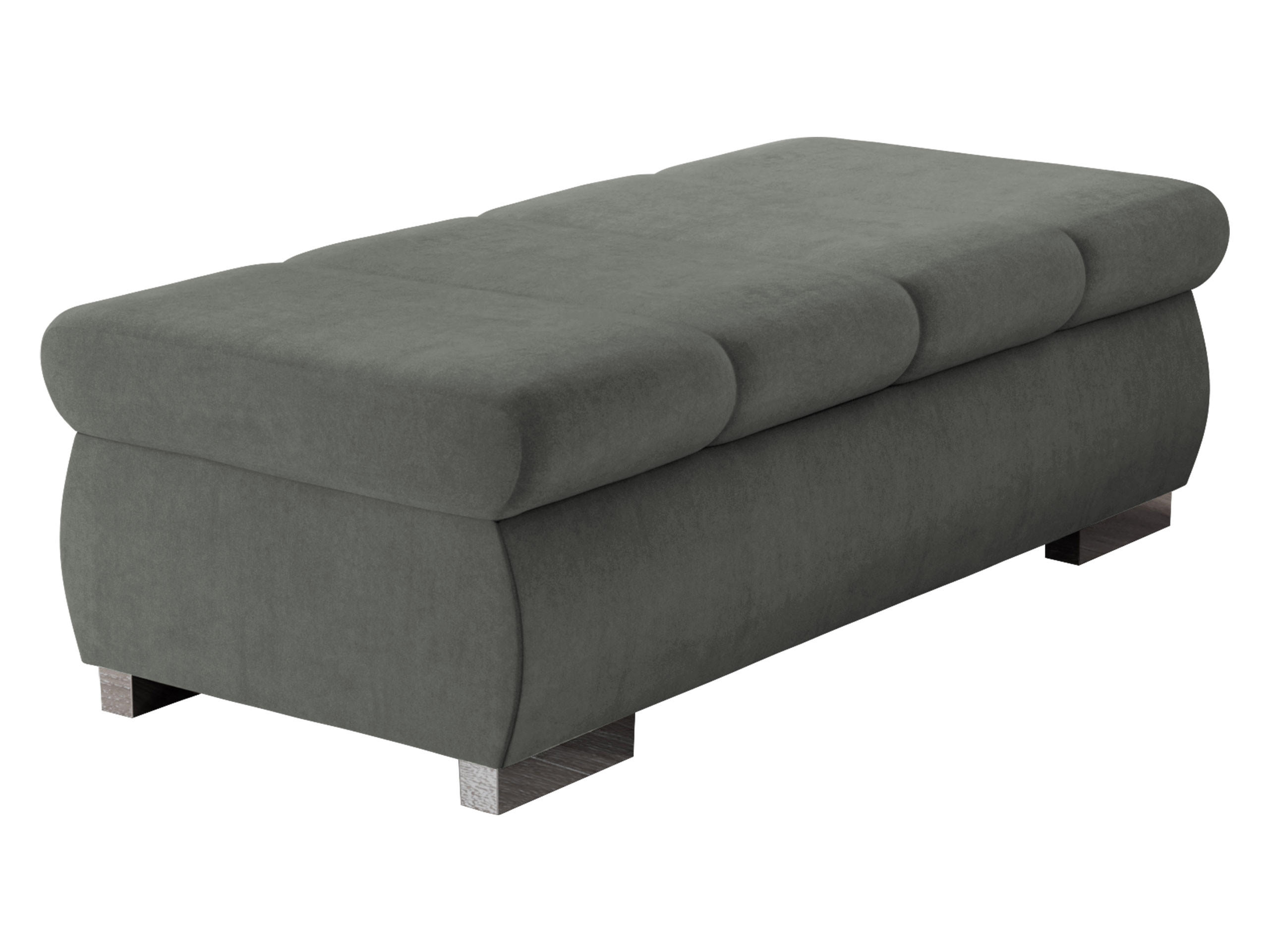 POLSTERHOCKER Bangkok Groß - Silberfarben/Grau, Holz/Kunststoff (120/39/60cm) - MIRJAN24