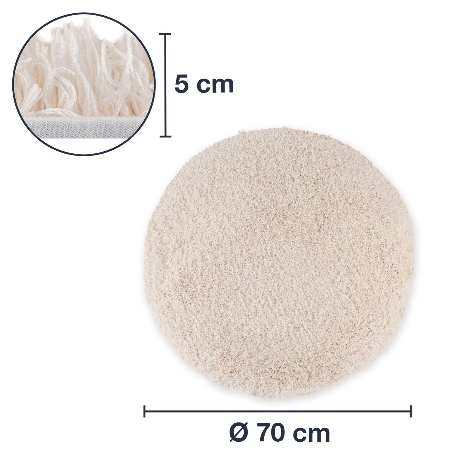 BADEZIMMERTEPPICH VIENNA - Creme, Textil (70/70cm) - WohnDirect