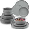 TAFELSERVICE LEEDS SHADOW - 18 teilig aus Steingut - Grau, Stein (26.5/6.4/26.5cm) - Sänger