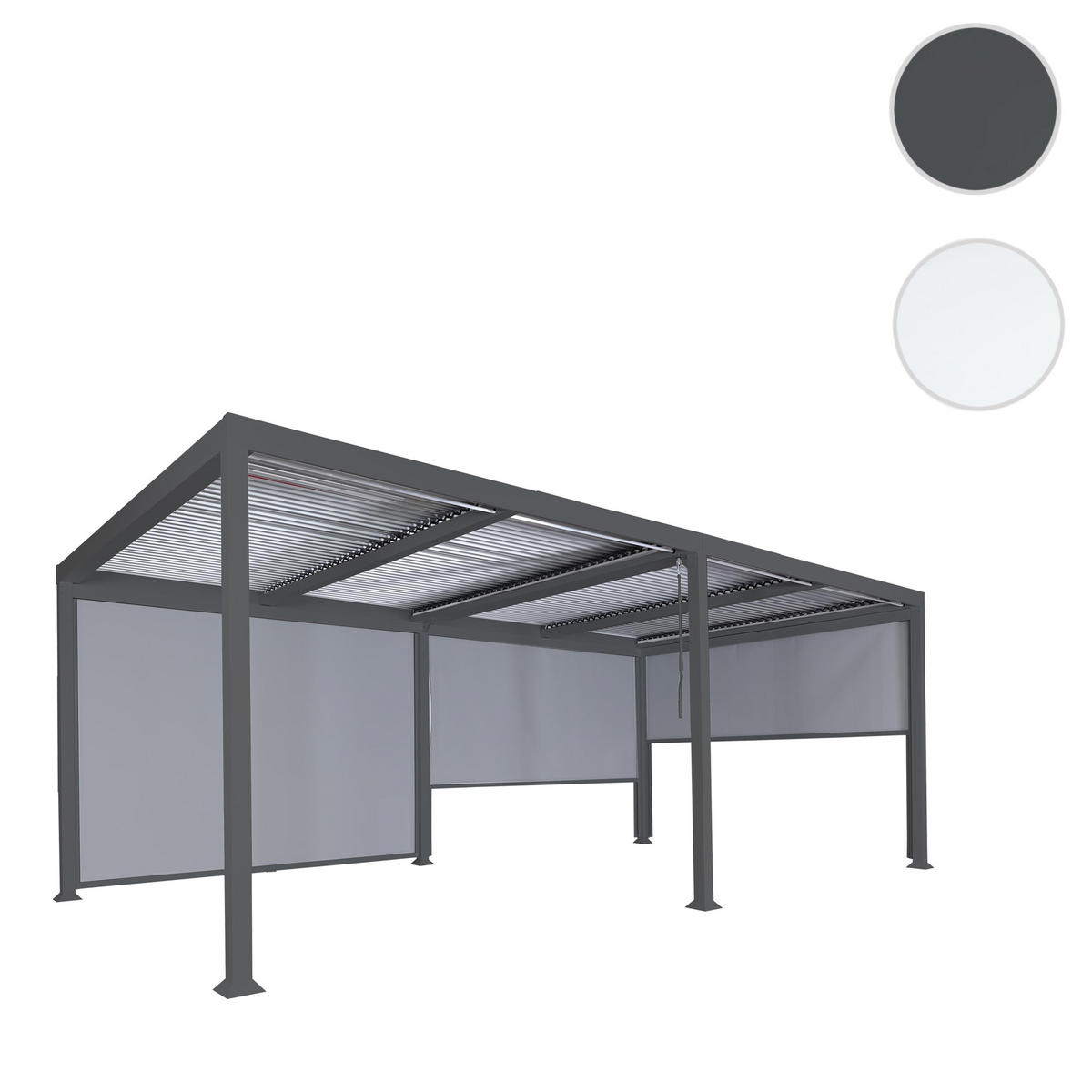 ALU PERGOLA MIT SEITENWAND Anthrazit - Anthrazit, Metall (590/224/306cm) - MCW