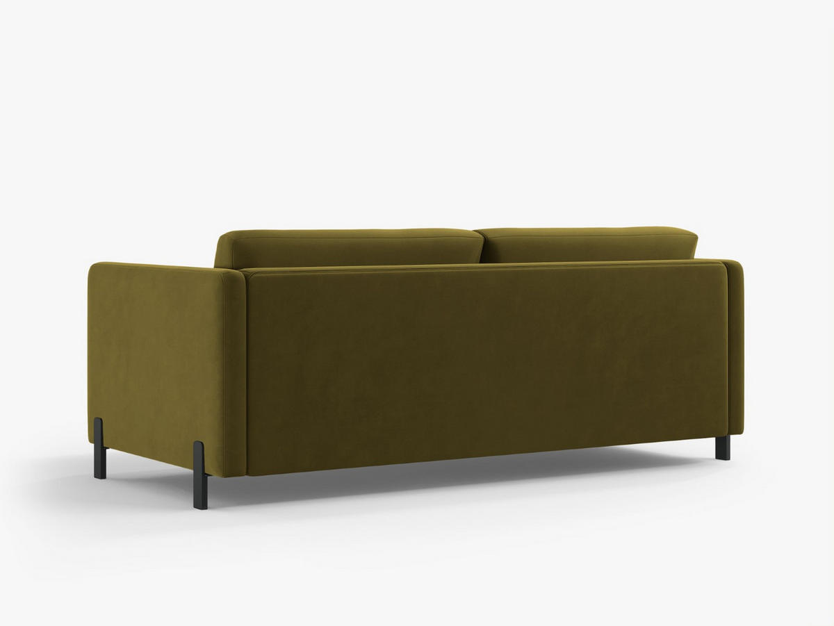 AUSKLAPPBARES-SOFA Gloria aus Samt grün 3 Sitzplätze - Grün, Textil (102/80/202cm) - Micadoni
