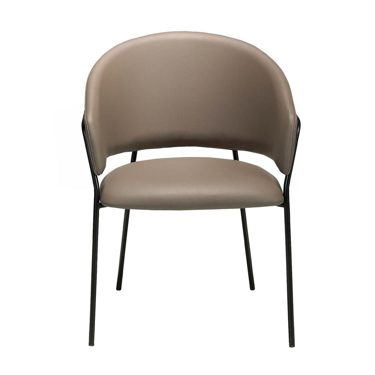 STUHL Öko-Lederstuhl Nerz dunkel 57/61/81 cm - Taupe/Fango, Leder/Kunststoff (57/81/61cm) - ANGEL CERDA