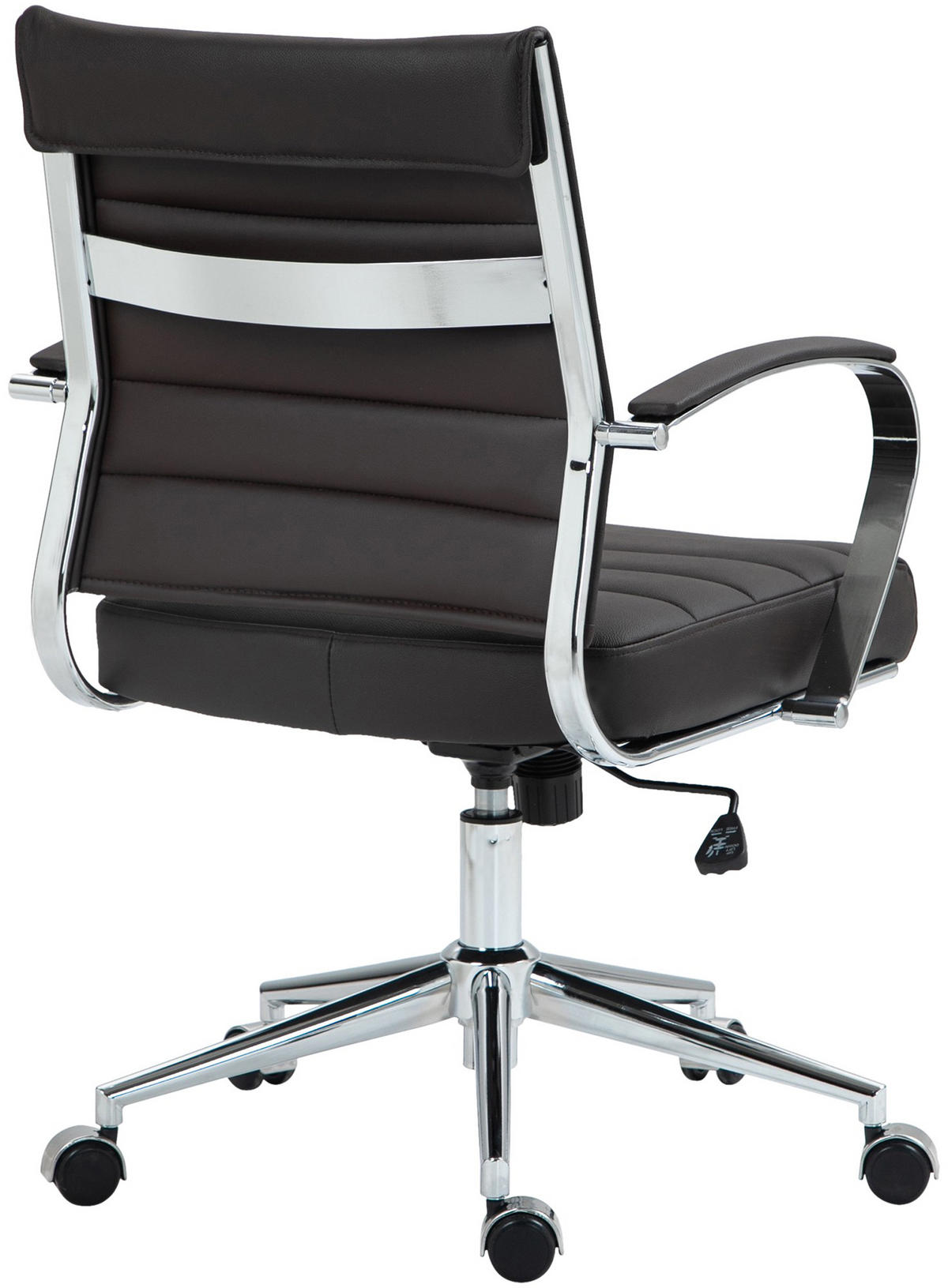 BÜROSTUHL Rynex Echtleder braun - Chromfarben/Braun, Leder/Metall (57/100/62cm) - TPFLiving