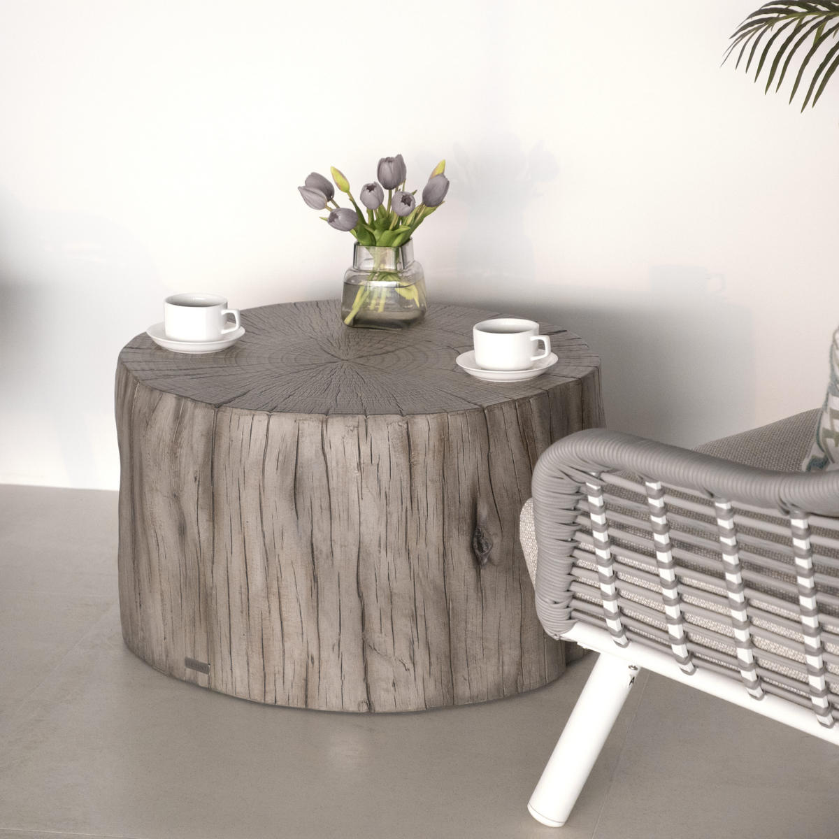 COUCHTISCH DAINTREE aus GF-Beton, Wetterbeständig, 70x67x41 cm - Grau, Naturmaterialien (70/67/41cm) - Elementi