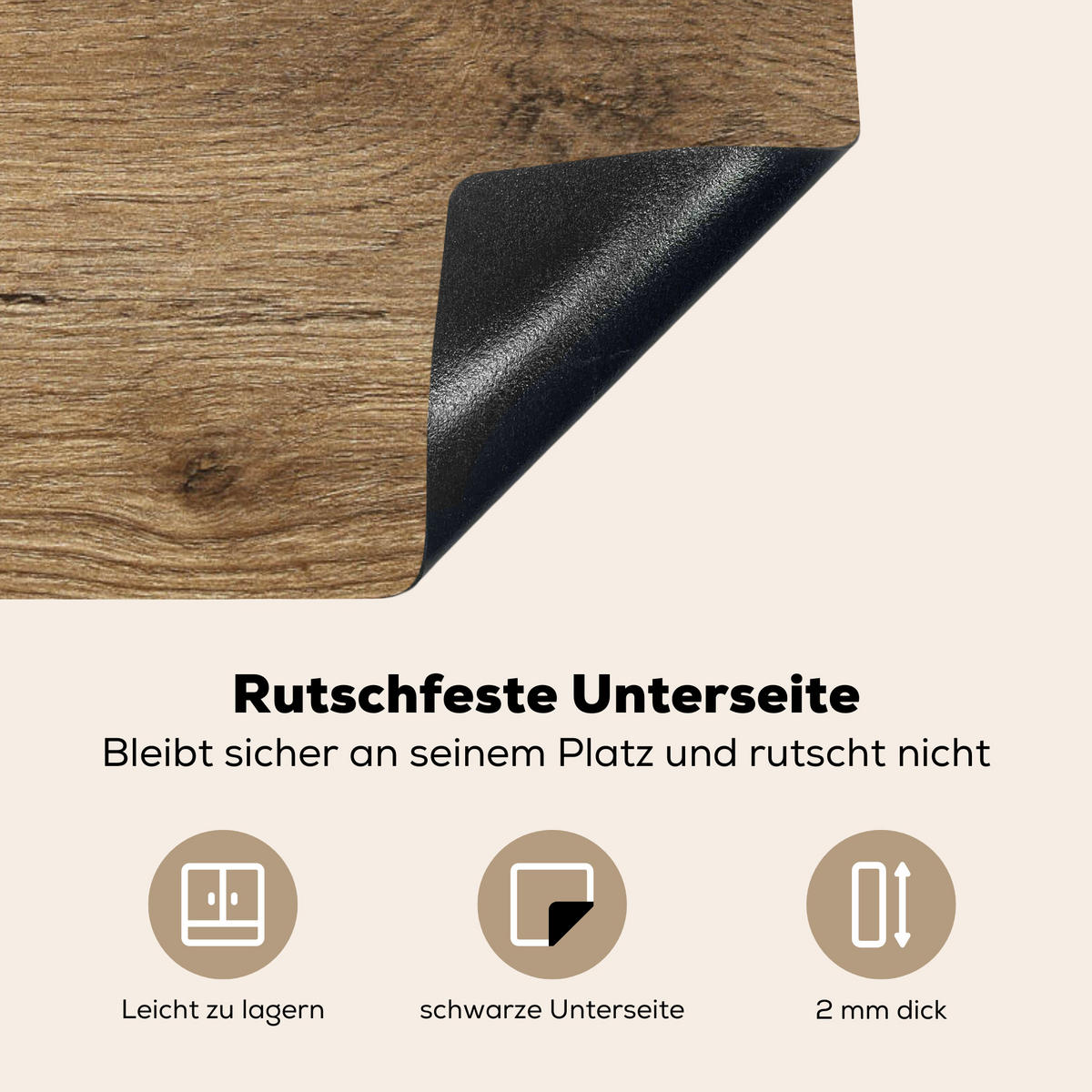 HERDABDECKPLATTE Holz - Braun - Holzoptik 77x59 cm - Eichefarben, Kunststoff (77/0.2/59cm) - MuchoWow