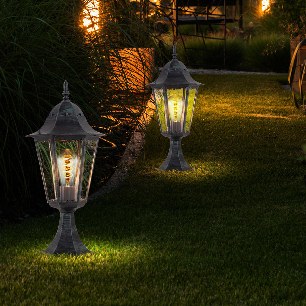 WEGELEUCHTE NORDERNEY Schwarz Spritzwassergeschützt - Schwarz, Glas (23.5/23.5/49cm)