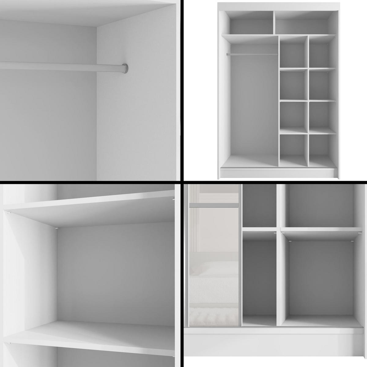 KLEIDERSCHRANK PEKA III - 150 cm - Weiß - Weiß, Holzwerkstoff (150/215/61cm) - ALTDECOR