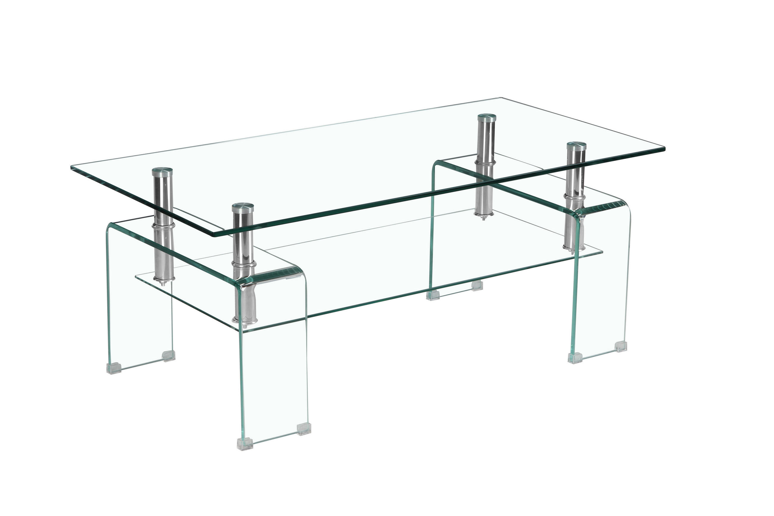 COUCHTISCH Transparent 100/55/45 cm aus Glas - Klar, Glas (55/100/45cm) - PANGIVO