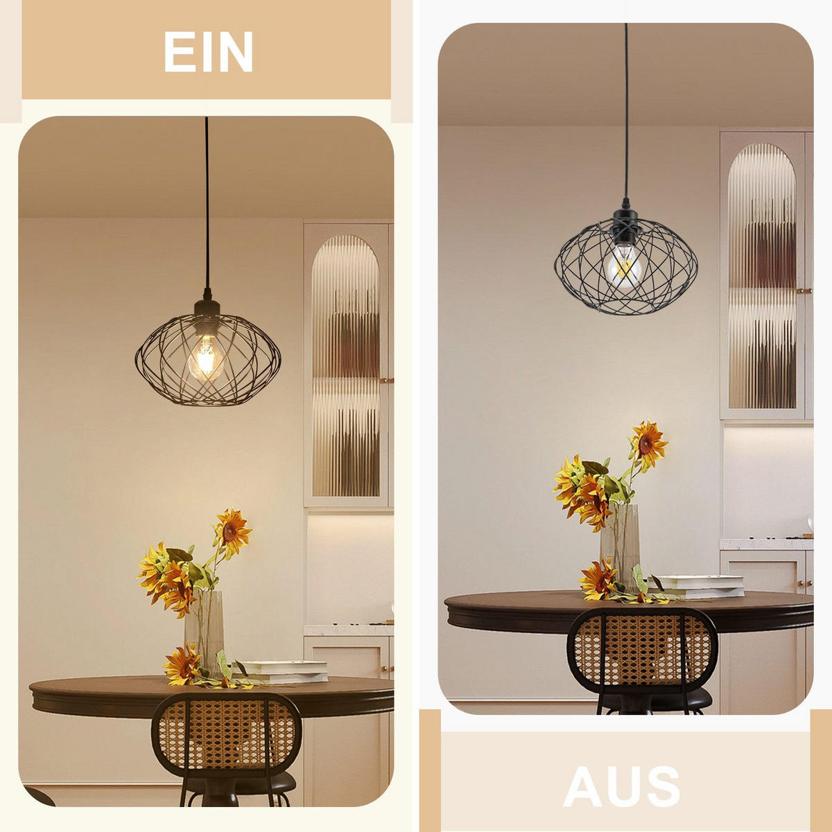 ZÁVĚSNÁ lampa Duffy 25/25/15cm - černá, kov (25/25/15cm) - Nettlife