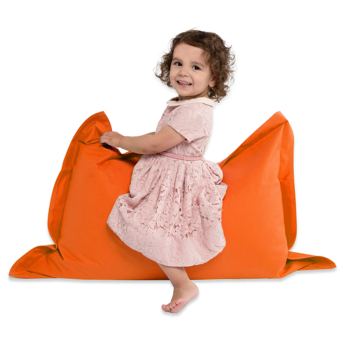 SITZSACK XXL 2er Set "Square" + "BeBi" - Orange, Textil (140/25/180cm) - Green Bean