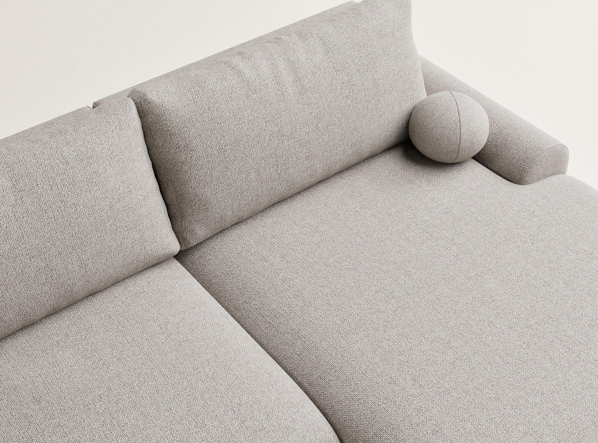ECKSOFA MIT SCHLAFFUNKTION Tallin Seidengrau Webstoff - Beige/Schwarz, Holz/Holzwerkstoff (240/145cm) - Maison de Reve