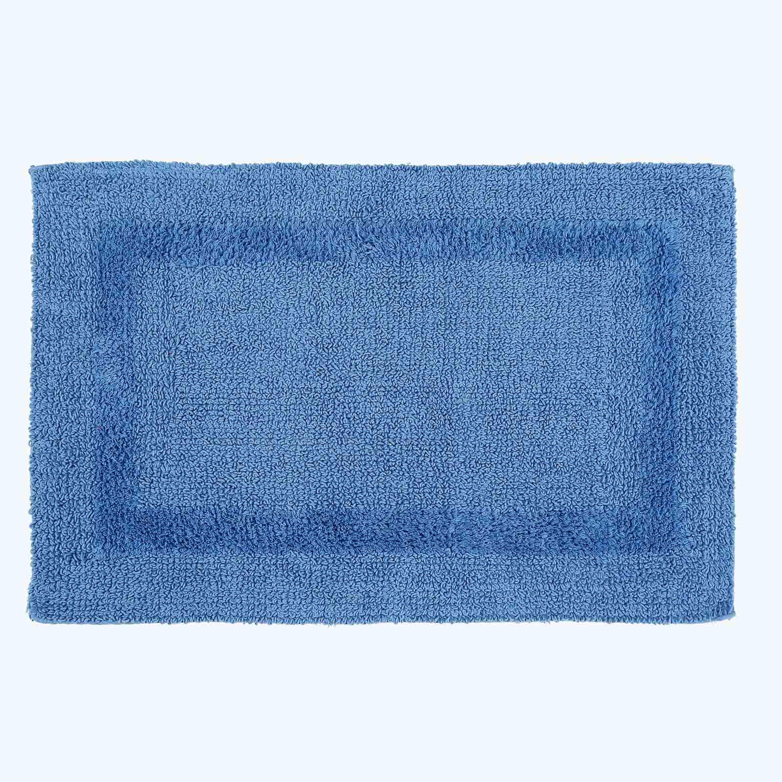 BADGARNITUR 2-teilig, Badematte & WC-Vorleger, wendbar - Blau, Textil (50/80cm) - Homescapes