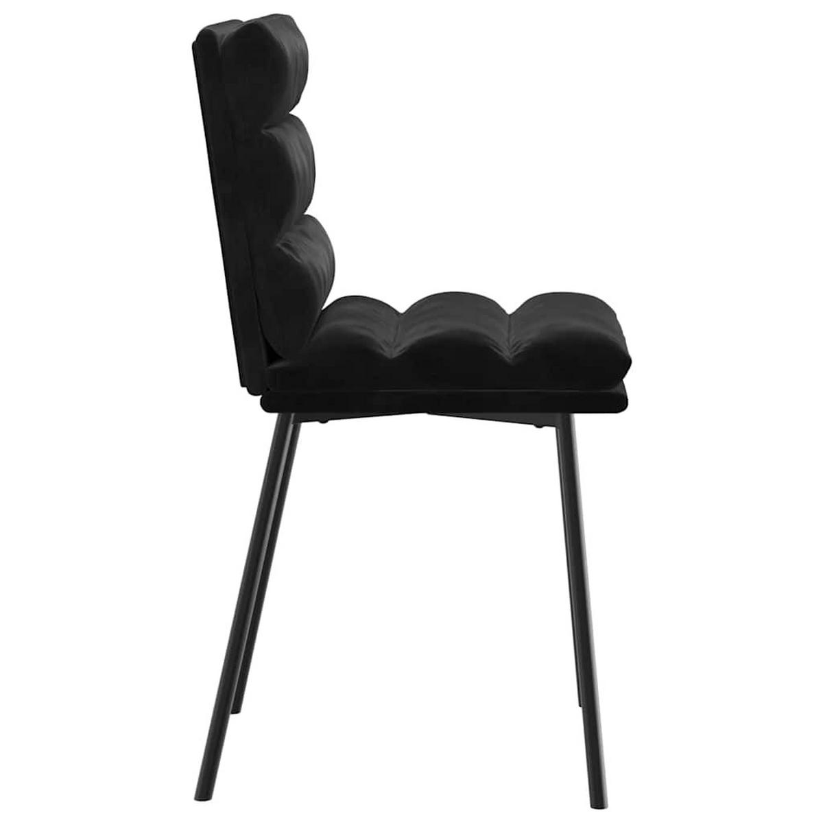 ESSZIMMERSTÜHLE 4 Stk. Schwarz Samt 45*54*83cm - Schwarz, Metall (45/83/54cm) - ZMH
