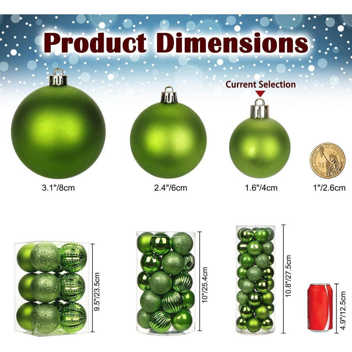 WEIHNACHTSKUGELN 12-teiliges Set 8 cm Grün Bruchsicher Kunststoff - Grün, Kunststoff (8/8/8cm)