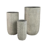 TOPF Suguna Grau 44/44/78cm 3er-Set - Grau, Kunststoff (78cm) - PTMD Collection