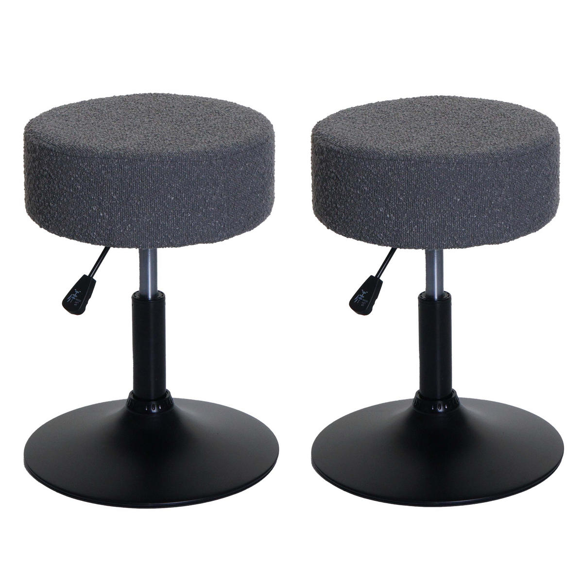 HOCKER Grau 2er-Set - Grau, Textil (37/57/37cm) - MCW