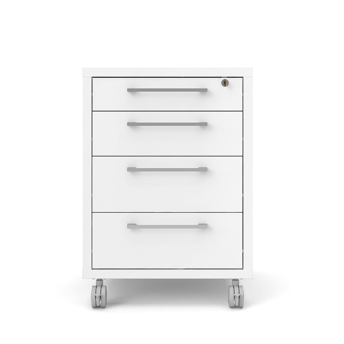 ROLLCONTAINER Weiß - Weiß, Holzwerkstoff (48/68/49cm) - ebuy24