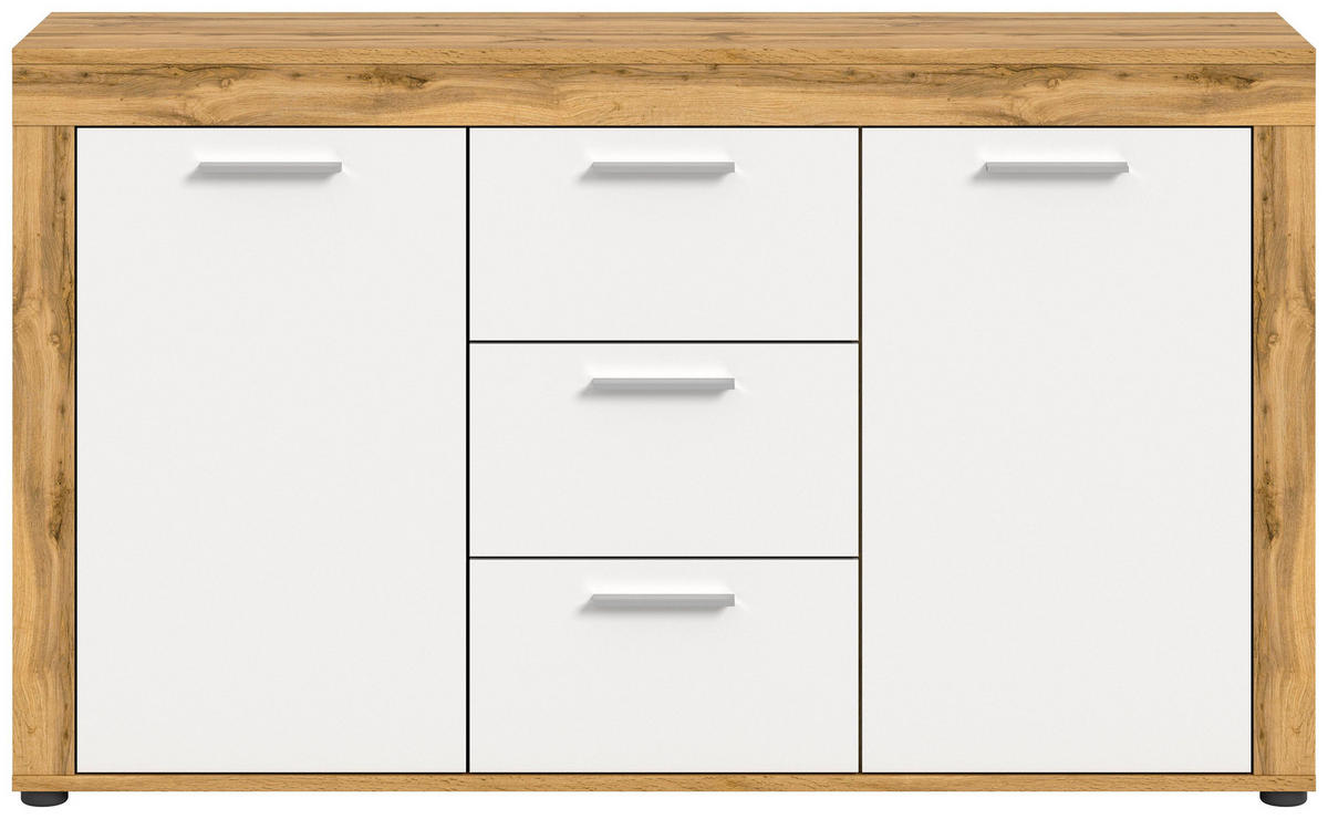 SIDEBOARD JAM (B/H/T: ca. 125/80/35 cm) in Wotan Eiche Nachbildung/weiß - Eiche Wotan, Holzwerkstoff (125/80/35cm)