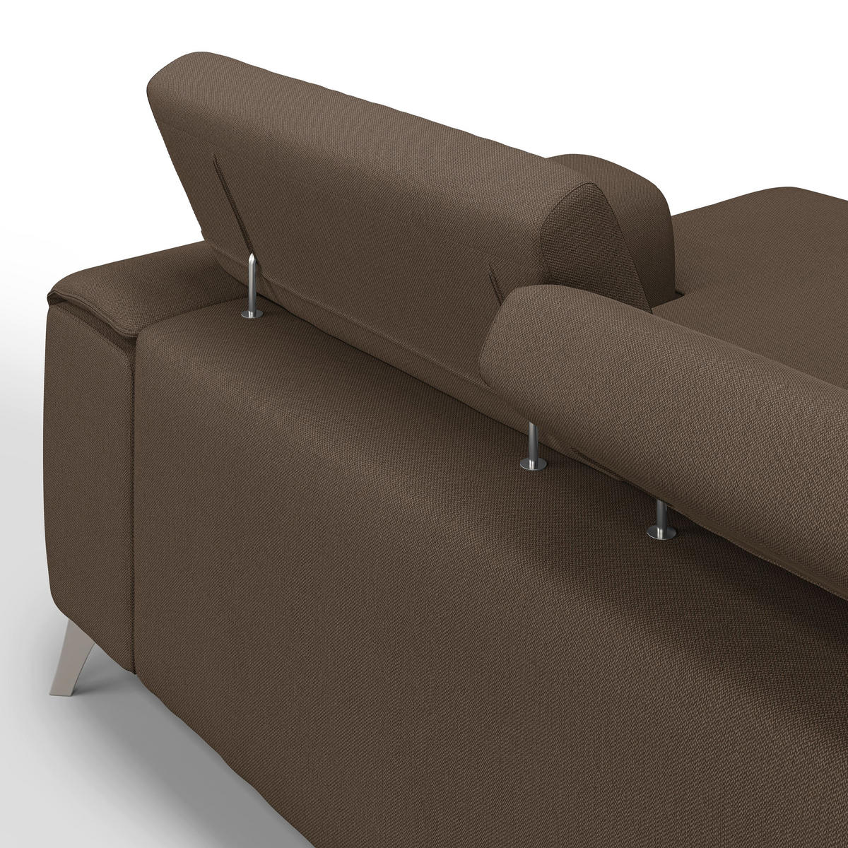 ECKSOFA RECHTS Fusion - Braun, Textil (260/102cm) - Divani.store