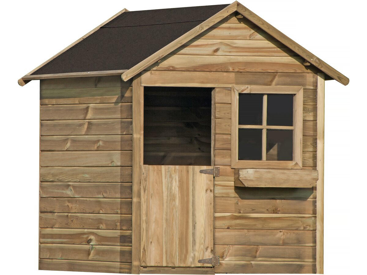 KINDERSPIELHAUS Coccinelle Braun - Braun, Holz (126/158/112cm) - Habitat Garten