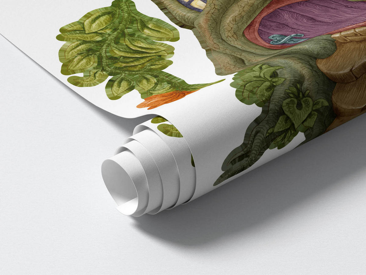 WANDAUFKLEBER 100x104cm - Feenwald - Multicolor, Kunststoff (100/104/0.1cm) - Wallfluent