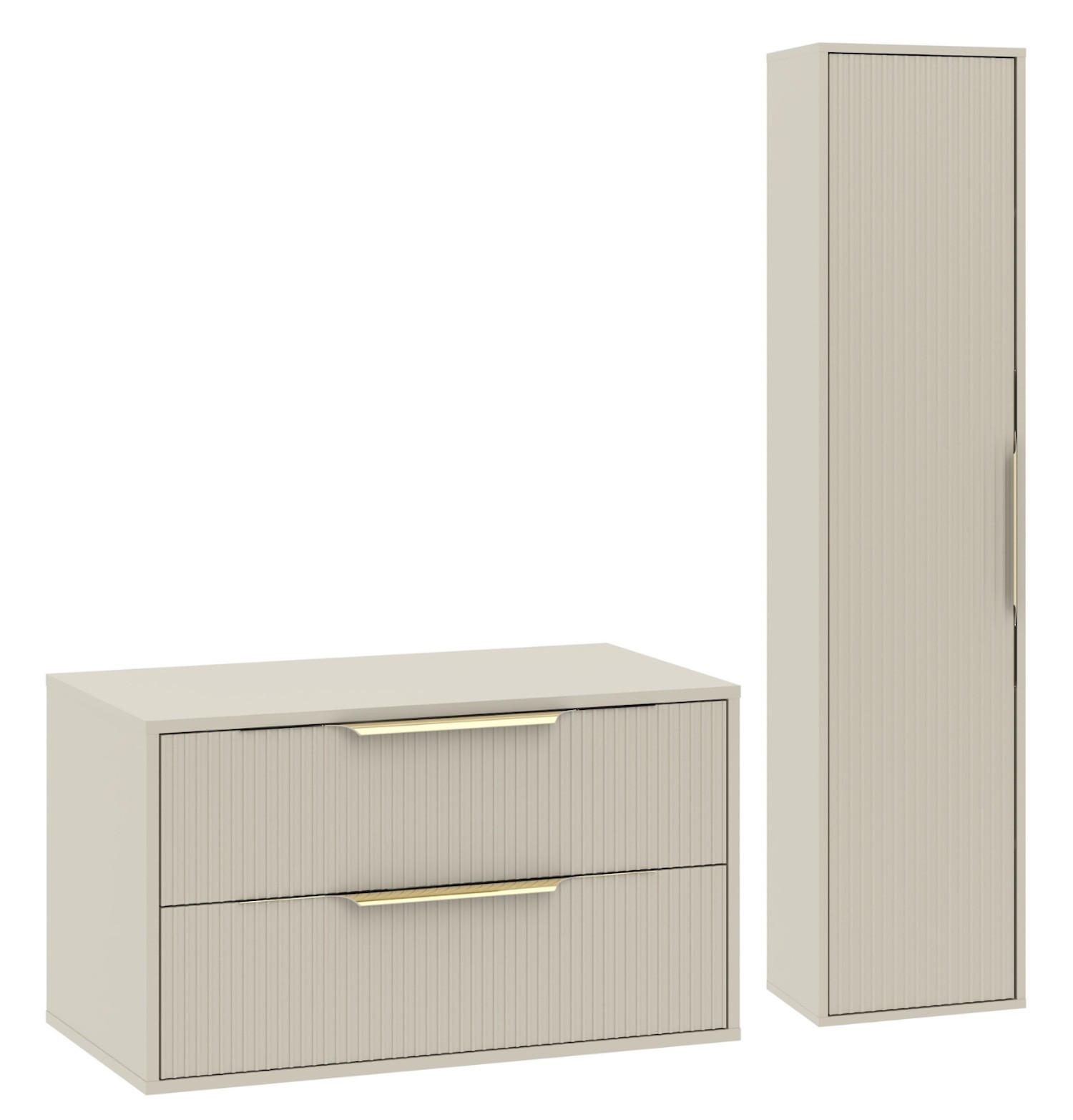 BADMÖBEL-SET Rimini 2 Teile Cashmere - 80 x 46 x 46 cm - Kaschmir, Holz (80/46/46cm) - Badplaats