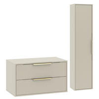 BADMÖBEL-SET Rimini 2 Teile Cashmere - 80 x 46 x 46 cm - Kaschmir, Holz (80/46/46cm) - Badplaats