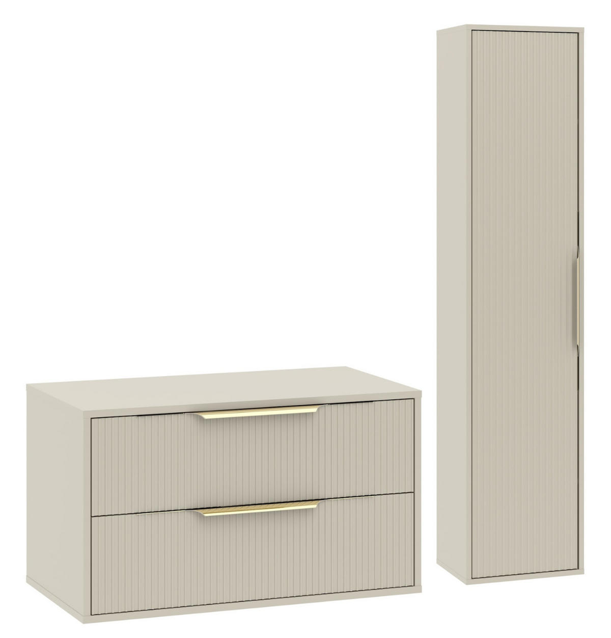 BADMÖBEL-SET Rimini 2 Teile Cashmere - 80 x 46 x 46 cm - Kaschmir, Holz (80/46/46cm) - Badplaats
