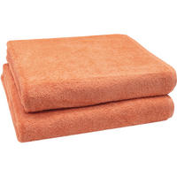BADETUCH, 2er-Set, 100x150 cm, 100% Baumwolle, Orange - Terra cotta, Textil (100/150cm) - Zollner